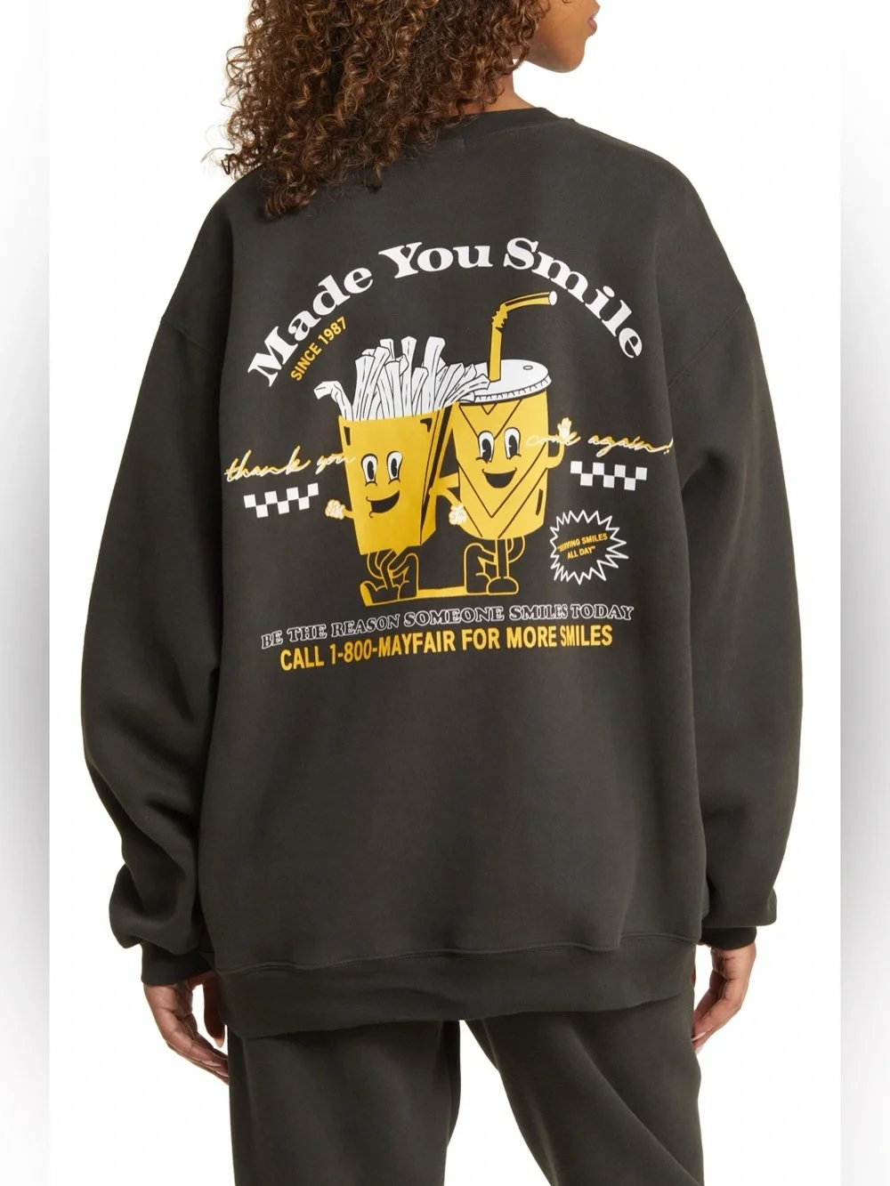 The Mayfair Group Made You Smile Graphic Sweatshirt and Shorts Set